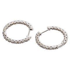 K18WG ホワイトゴールド ダイヤ0.50ct フープピアス レディース 【中古】