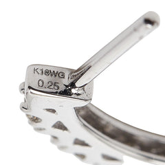 K18WG ホワイトゴールド ダイヤ0.50ct フープピアス レディース 【中古】