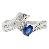 Pt900 プラチナ サファイア0.39ct ダイヤ0.05ct リング 指輪 レディース 12.5号 【中古】