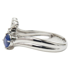 Pt900 プラチナ サファイア0.39ct ダイヤ0.05ct リング 指輪 レディース 12.5号 【中古】