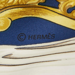 エルメス カレ90 ETRIERS 鐙柄 馬具柄 スカーフ ネイビー マルチカラー レディース HERMES 【中古】