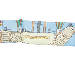 エルメス ツイリー LES FOLIES DU CIEL 大空の狂気 スカーフ ライトブルー マルチカラー レディース HERMES 【中古】