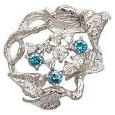 Pt900 プラチナ ダイヤ0.50ct パライバトルマリン ペンダントトップ レディース 【中古】