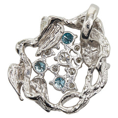 Pt900 プラチナ ダイヤ0.50ct パライバトルマリン ペンダントトップ レディース 【中古】