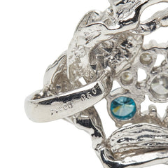 Pt900 プラチナ ダイヤ0.50ct パライバトルマリン ペンダントトップ レディース 【中古】