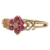 K18YG イエローゴールド ルビー0.29ct ダイヤ0.02ct リング 指輪 レディース 11号 【中古】