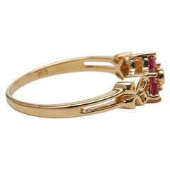 K18YG イエローゴールド ルビー0.29ct ダイヤ0.02ct リング 指輪 レディース 11号 【中古】