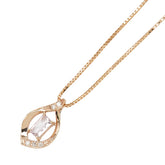 K18PG ピンクゴールド インペリアルトパーズ0.32ct ダイヤ0.03ct ネックレス レディース 【中古】