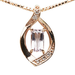 K18PG ピンクゴールド インペリアルトパーズ0.32ct ダイヤ0.03ct ネックレス レディース 【中古】