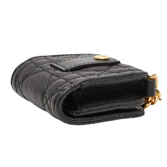 ディオール カナージュ カロ AirPodsケース イヤホンケース ベルト ブラック レザー レディース Dior 【中古】
