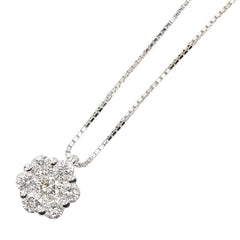 K18WG ホワイトゴールド ダイヤ0.50ct ペンダントネックレス レディース 【中古】