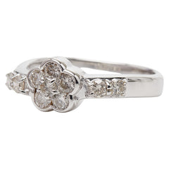 K18WG ホワイトゴールド ダイヤ0.50ct リング 指輪 ユニセックス 10号 【中古】