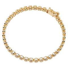 K18YG イエローゴールド ダイヤ2.00ct テニスブレスレット ブレスレット レディース 【中古】