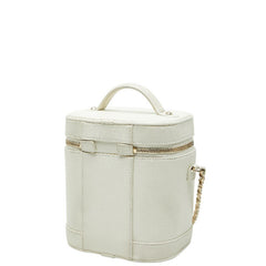 シャネル ココマーク バニティバッグ チェーン ショルダーバッグ ホワイト ゴールド レザー レディース CHANEL 【中古】