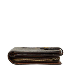 ルイ ヴィトン モノグラム コンパクトジップ 二つ折り財布 M61667 ブラウン PVC レザー レディース LOUIS VUITTON 【中古】