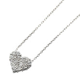 K10WG ホワイトゴールド ダイヤ0.20ct ハートモチーフ ネックレス レディース 【中古】