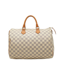 ルイ ヴィトン ダミエ アズール スピーディ35 ハンドバッグ ボストンバッグ N41535 ホワイト PVC レザー レディース LOUIS VUITTON 【中古】