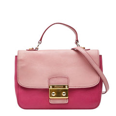 ミュウミュウ ハンドバッグ ショルダーバッグ 2WAY ピンク マドラスレザー レディース MIUMIU 【中古】