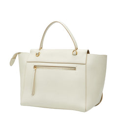 セリーヌ ベルトバッグ ナノ ハンドバッグ ショルダーバッグ 2WAY ホワイト アイボリー レザー レディース CELINE 【中古】