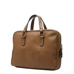 ランセル ロゴ ブリーフケース ビジネスバッグ ブラウン レザー メンズ LANCEL 【中古】