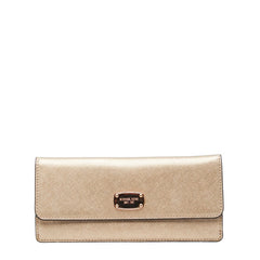 マイケルコース ロゴ 長財布 ゴールド レザー レディース Michael Kors 【中古】