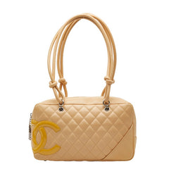 シャネル マトラッセ カンボン ハンドバッグ ボーリングバッグ 10番台 ベージュ レザー レディース CHANEL 【中古】