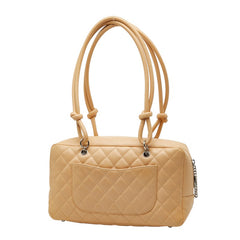 シャネル マトラッセ カンボン ハンドバッグ ボーリングバッグ 10番台 ベージュ レザー レディース CHANEL 【中古】