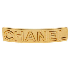 シャネル ロゴ バレッタ ヘアアクセサリー ゴールド メッキ レディース CHANEL 【中古】