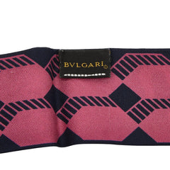 ブルガリ × FRGMT 藤原ヒロシ コラボコレクション セルペンティ スカーフ ネイビー ピンク シルク レディース BVLGARI 【中古】