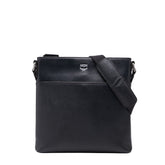 エム シー エム ロゴ金具 斜め掛け ショルダーバッグ ブラック レザー レディース MCM 【中古】