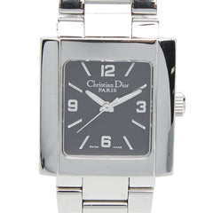 ディオール リヴァ 腕時計 D98-100 クオーツ ブラック文字盤 ステンレススチール レディース Dior 【中古】
