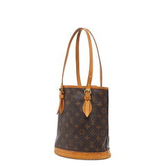 ルイ ヴィトン モノグラム プチ バケットPM トートバッグ ショルダーバッグ M42238 ブラウン PVC レザー レディース LOUIS VUITTON 【中古】