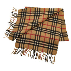 バーバリー ノバチェック マフラー ベージュ マルチカラー カシミヤ100% レディース BURBERRY 【中古】