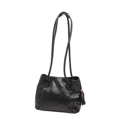 シャネル ココマーク タッセル ショルダーバッグ ブラック ラムスキン レディース CHANEL 【中古】