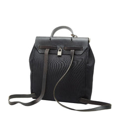 エルメス エールバッグ アドPM リュック バックパック ブラック トワルオフィシエ レザー レディース HERMES 【中古】