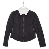 エルメス キルティングジャケット リバーシブル サイズS ブラック ホワイト ナイロン ポリエステル ポリウレタン レディース HERMES 【中古】