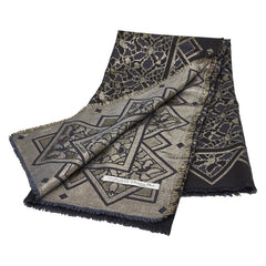 ディオール 総柄 ストール ゴールド ブラック レディース Dior 【中古】