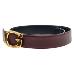 グッチ Gバックル ベルト サイズ:70/28 036 519 0956 ワインレッド ボルドー レザー レディース GUCCI 【中古】
