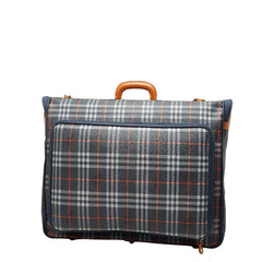 バーバリー ノバチェック シャドーホース ガーメントバッグ ネイビー マルチカラー PVC レザー レディース BURBERRY 【中古】