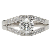 Pt900 プラチナ ダイヤ1.06ct ダイヤ0.26ct リング 指輪 レディース 13.5号 【中古】