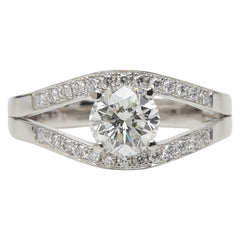 Pt900 プラチナ ダイヤ1.06ct ダイヤ0.26ct リング 指輪 レディース 13.5号 【中古】