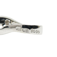 K18WG ホワイトゴールド ダイヤ0.30ct ネックレストップ リボンモチーフ ペンダントトップ レディース 【中古】
