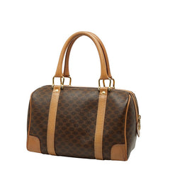 セリーヌ マカダム ボストンバッグ ブラウン PVC レザー レディース CELINE 【中古】