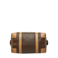 セリーヌ マカダム ボストンバッグ ブラウン PVC レザー レディース CELINE 【中古】