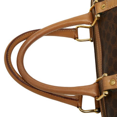 セリーヌ マカダム ボストンバッグ ブラウン PVC レザー レディース CELINE 【中古】