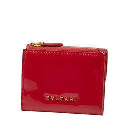 ブルガリ セルペンティ 三つ折り財布 コンパクトウォレット ピンク パテントレザー レディース BVLGARI 【中古】