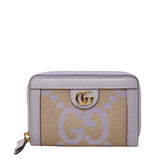 グッチ ジャンボGG カードケース コインケース 726503 ベージュ パープル キャンバス レザー レディース GUCCI 中古