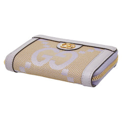 グッチ ジャンボGG カードケース コインケース 726503 ベージュ パープル キャンバス レザー レディース GUCCI 【中古】