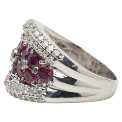 K18WG ホワイトゴールド ルビー2.20ct ダイヤ1.00ct リング 指輪 レディース 13.5号 【中古】