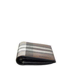 バーバリー チェック 長財布 ブラウン ブラック ホワイト PVC レザー レディース BURBERRY 中古